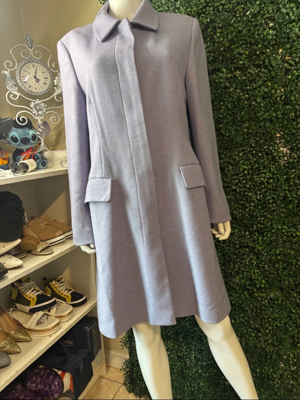 Casual Corner Lavender Long-Sleeve A-Line Dress Coat